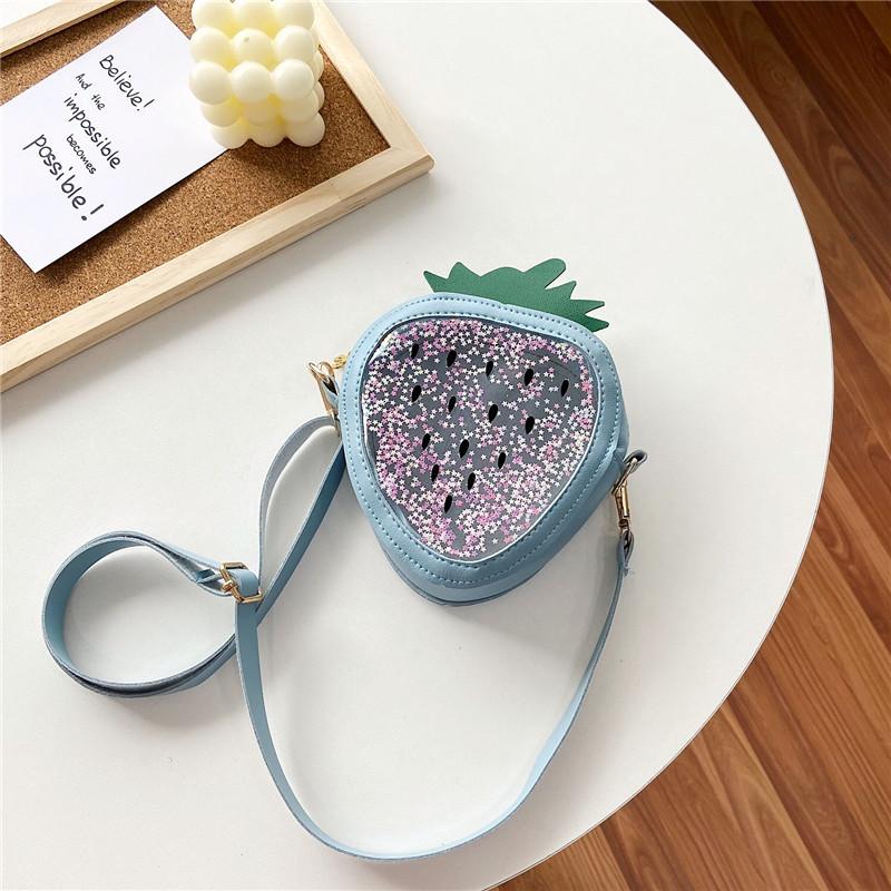 

Personalized strawberry jelly bag 2025 new children s fashion messenger bag cute shoulder bag travel matching change bag синій