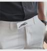 Men's Slim-Fit Summer Embroidered White Trousers