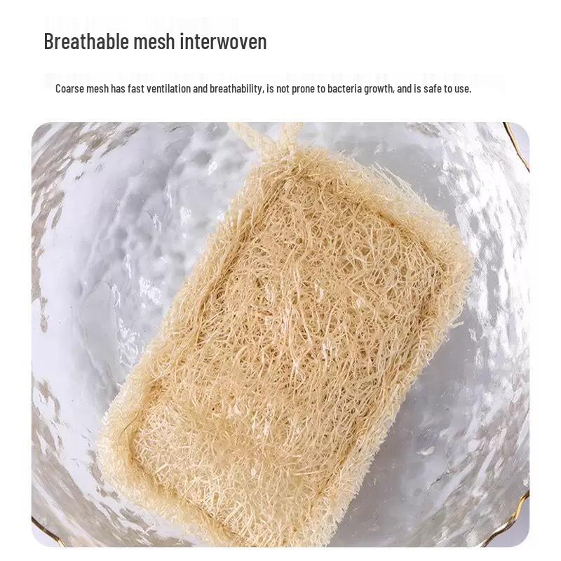 Natural Loofah Dish Brush & Pot Scrubber for Non-Stick Surfaces