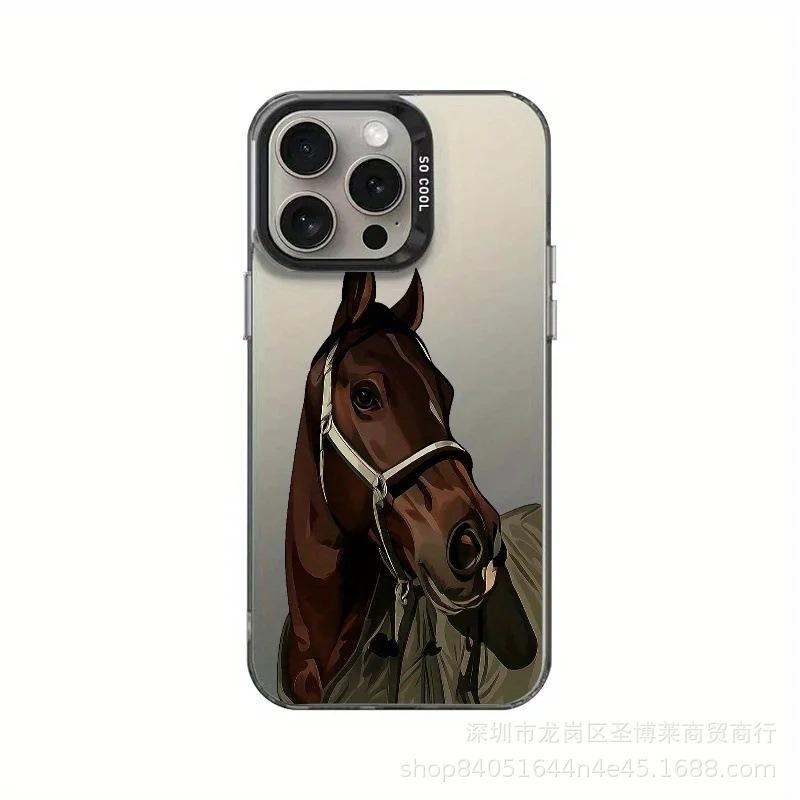 Personalized steed for Apple 15 colored silver iPhone14promax creative 13/11 matte 16 protective case 17