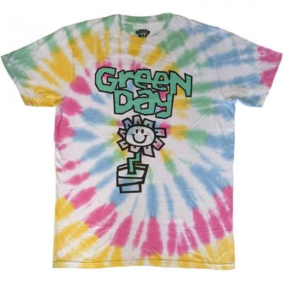 Green Day Unisex Adult Flower Pot Tie Dye T-Shirt