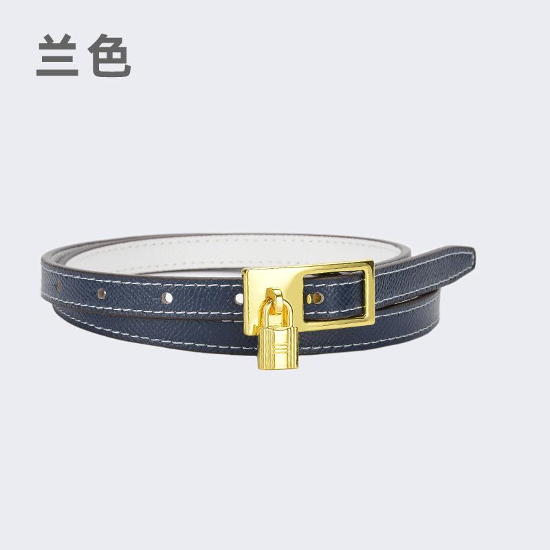 

Чотири сезони Доступний Новий Ремінь Жіночий Модний Ремінь з Коров ячої Шкіри Голова з Замком Пряжка-Голка Вільно Регульований Штани Сумка Універсальний Тонкий Ремінь 105cm