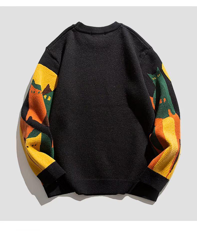 2024 Men's National Trend Round Neck Knit Sweater - Autumn/Winter Collection