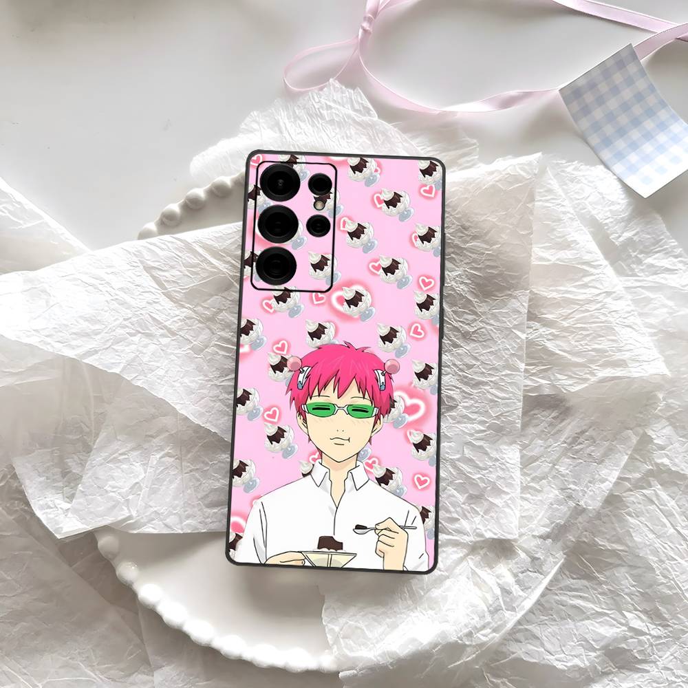 Cute Kitty Boy Saiki Kusuo Phone Case For Samsung S 24 Fe 25 Ultra Plus 20 Lite 21 30 22 23 24 22 Ultra 5G Fundas