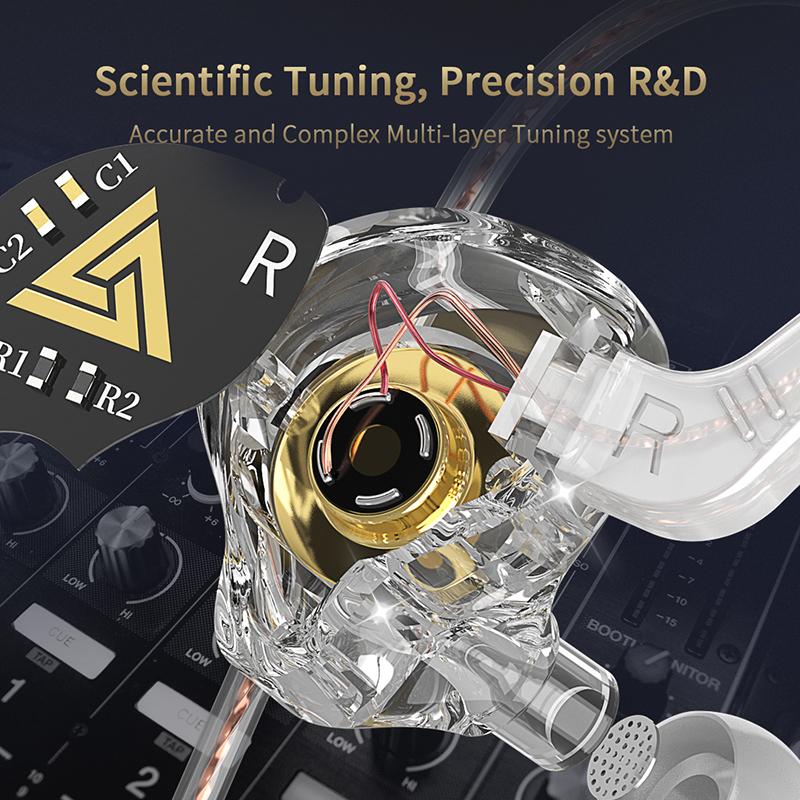 QKZ AKX HIFI Heavy Bass Transparent Earphones IEM Monitor Level 3.5mm In-Ear Music Headphone Dynamic With Mic Wired Headset DMX