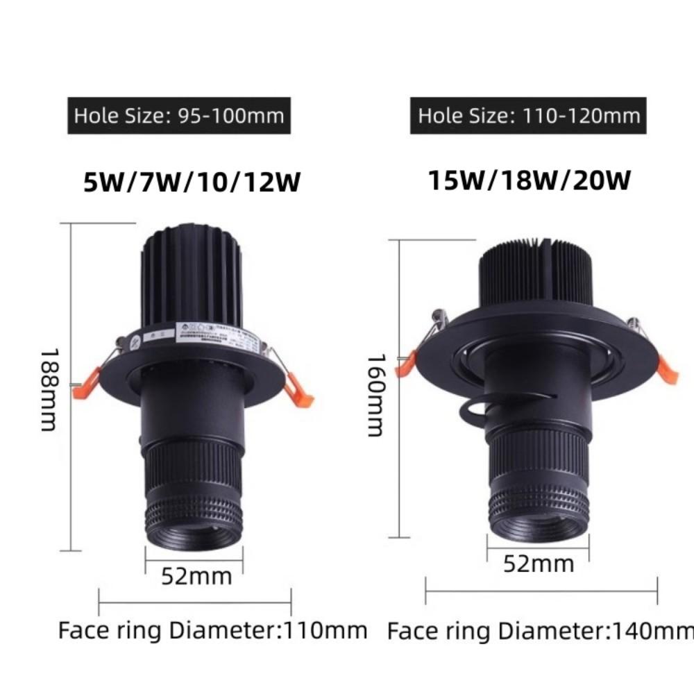 Theater Stage Zoom Spotlights, LED Focus Logo Projector Track Lights,Industrial Gobo Lights for Company Restaurant Store Wedding
