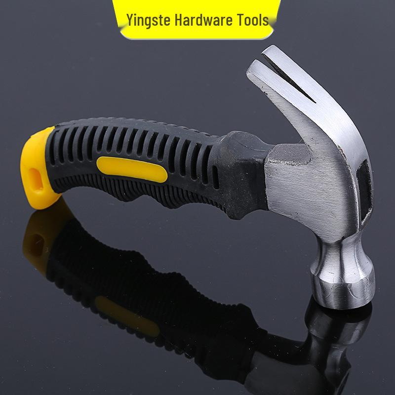 Mini Claw Hammer with Plastic-Coated Handle for Woodworking and Nail Pulling