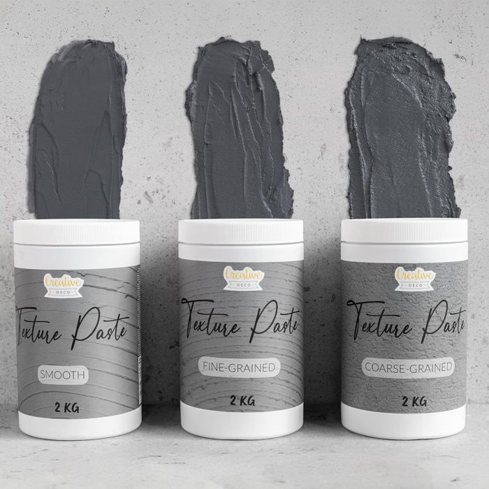 Pâte De Structure CREATIVE DECO | Lisse 2kg Gris Foncé | Pâte À Relief Pour Peinture Acrylique | Pâte Texturée | Effet 3D