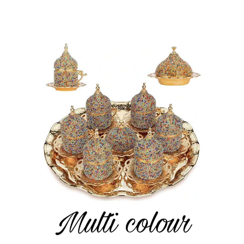 6-piece Coffee Cup Set Crystal Stone Coffee Cup Espresso Set 27 Pieces