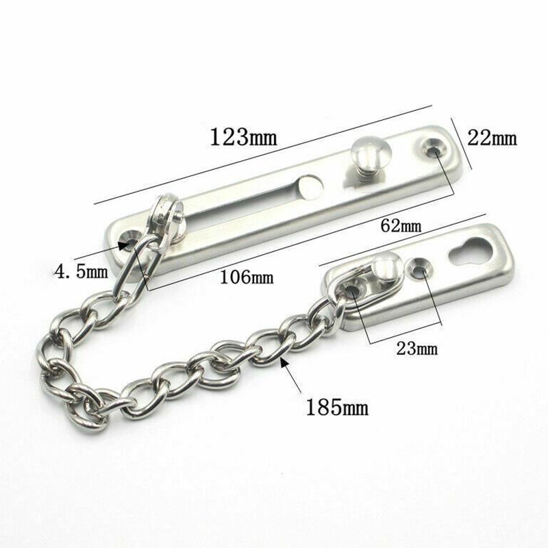 Solid Stainless Steel Safety Guard Lock Catch Strong Security Door Anti-theft Chain With Screws