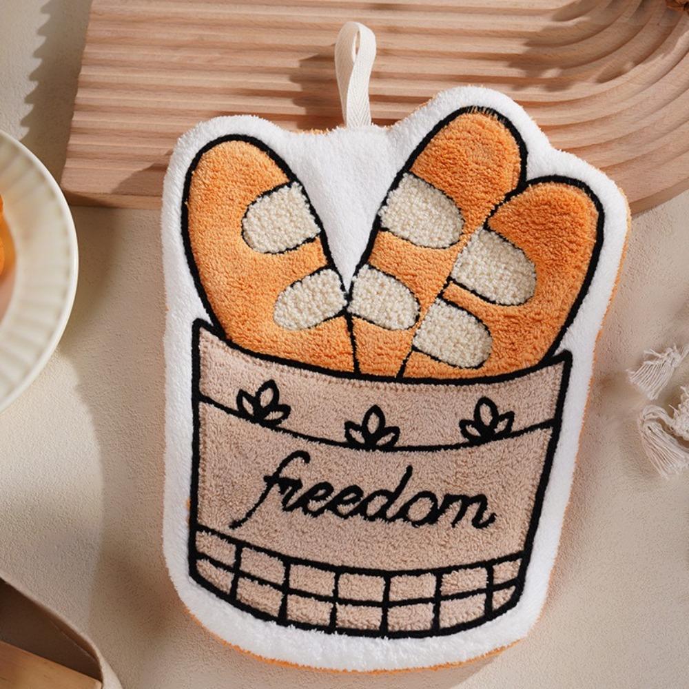 New Coffee Print Hand Towel Tableware Cleaning Kitchen Bathroom Small Towels Kids Bathing Soft Absorbent Hanging Towel