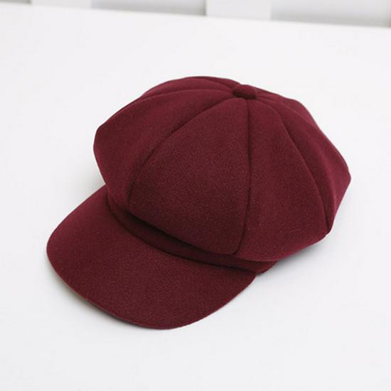 Women's Woolen Octagonal Beret: British Retro Autumn/Winter Style, Trendy All-Match, Japanese Literary Duckbill Cap.
