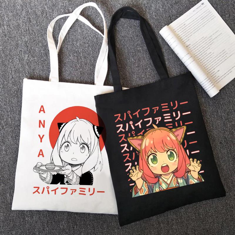 Spy x Family Anime Canvas Tote Bag - Harajuku Shoulder Bag for Students and Shopping