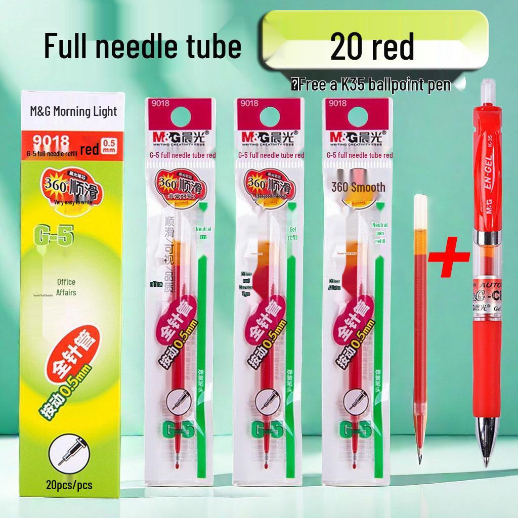 Morning Light G-5 Bullet Tip Click Pen Refill, 0.5mm - Black, Red, Blue