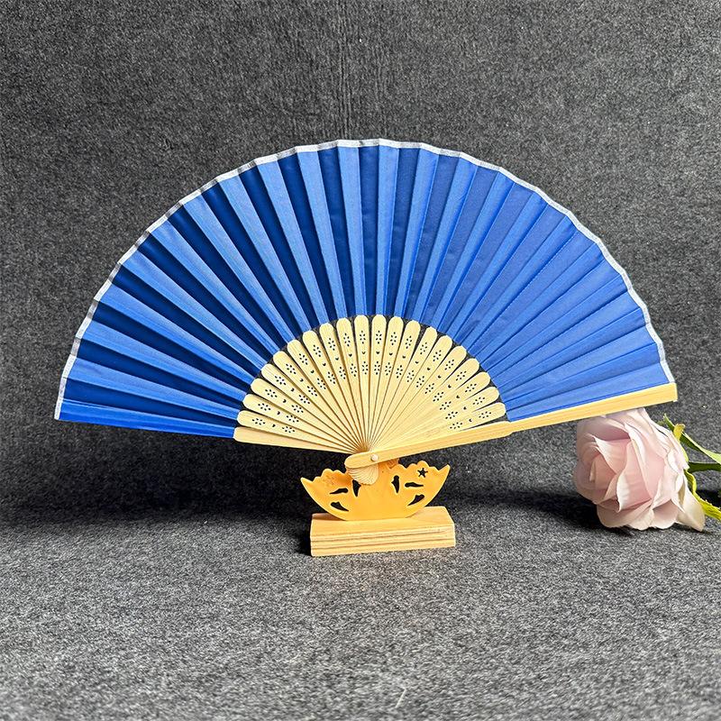 Bamboo Cloth Folding Fan Classical Blank Dancing Fans Handle Fan Chinese Art Crafts Gifts Decoration Fans Home Decor Gifts