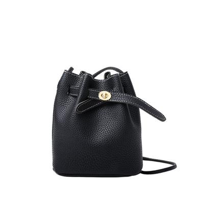 Mini Bucket Bag, Faux Leather Drawstring Crossbody Purse