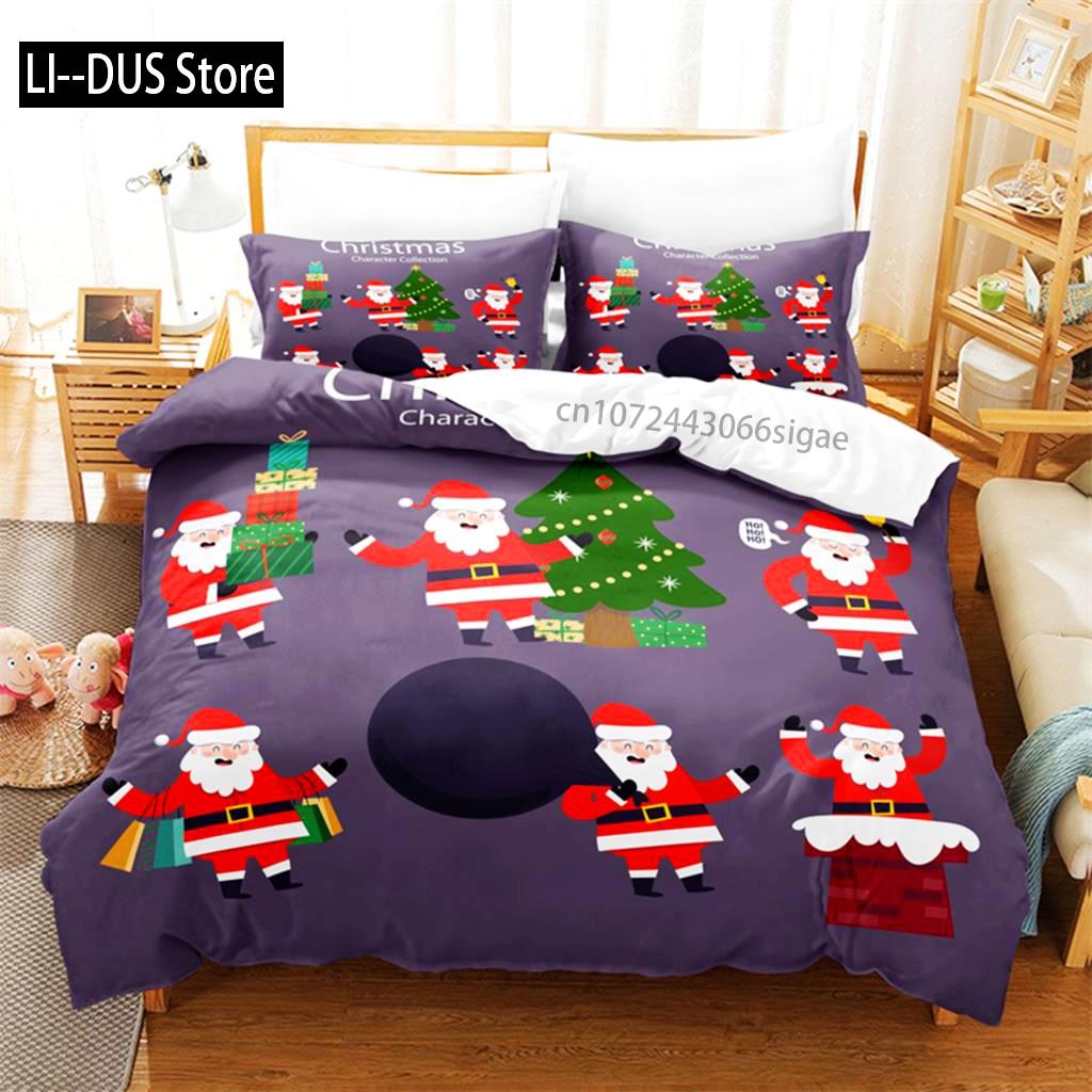 Comforter Cartoon Santa Claus Bedding Set 3D Bedding Digital Printing Queen Size Bedding Set Fashion Design