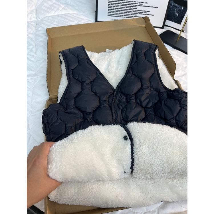 Women Fleece Vest Winter Short Warm Padded Sleeveless Coat Thermal Lined