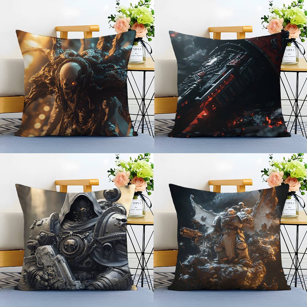 Space Soldier Marines W-Warhammer 40K-MT Pillow Case Printing Pillowcase Living Room Sofa Cushion Cover Bedroom Room Decor