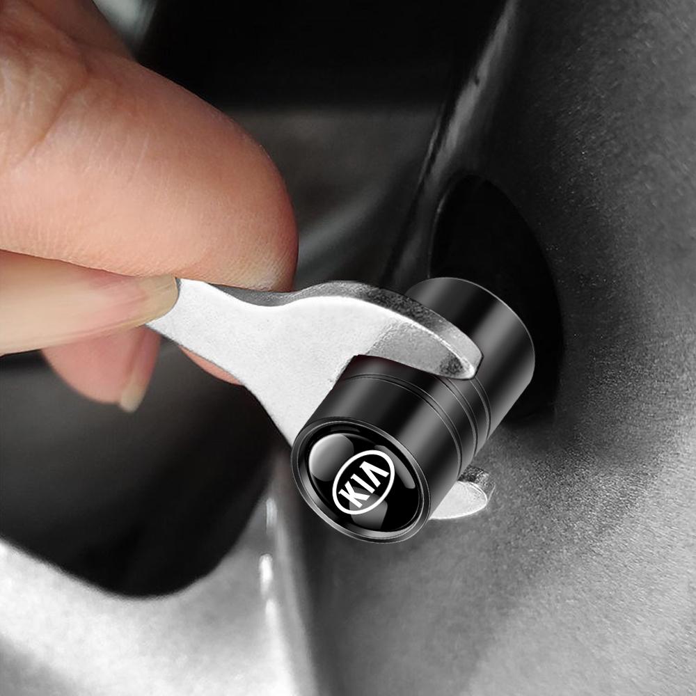 2026 Horká Samolepka na Auto 4ks 3D Slitina Hliníku Krytky Ventilků Pneumatik Kol Auta Příslušenství Ráfků Pro Kia Rio 3 Soul Picanto EV6 Ce