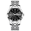 Men's Large Dial Quartz Watch with Dual Calendar & Luminous Hands