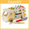 Wooden Construction Toy Set With Nut And Screw Blocks For Fine Motor Skills Development For Toddlers