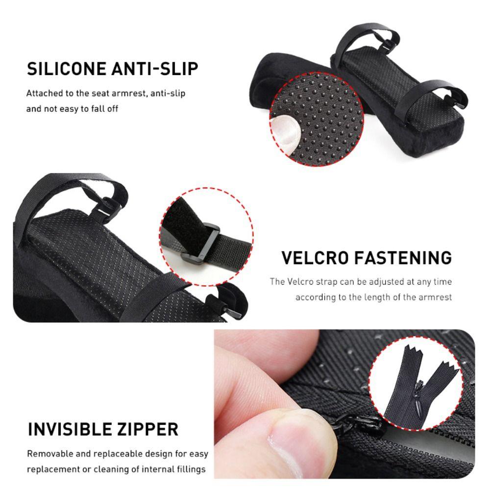 Hidden Zipper Ergonomic Armrest Pads Washable Office Chair Armrest Cushion Elbow Support Cushion