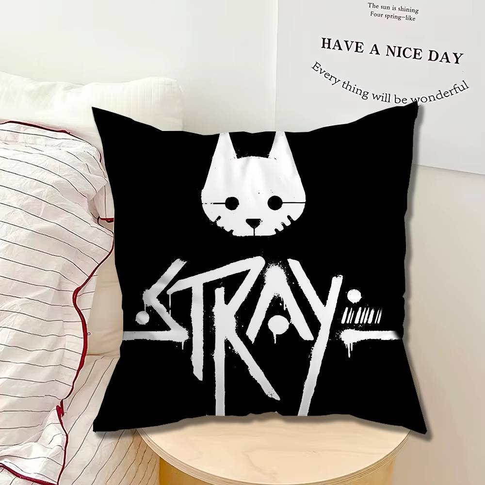Game Orange Stray cat Single Throw Pillow Case Cover Sofa Cushion Home Room Decor