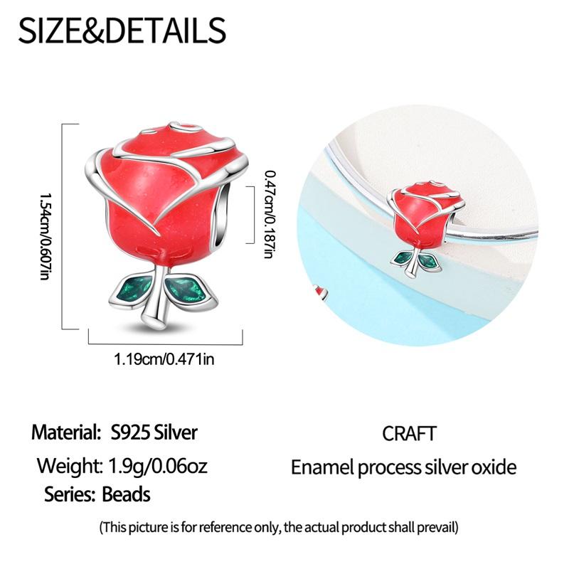 Copper Rose Beads Jewellery Fit Original Bracelet Necklace For Women Diy Gift