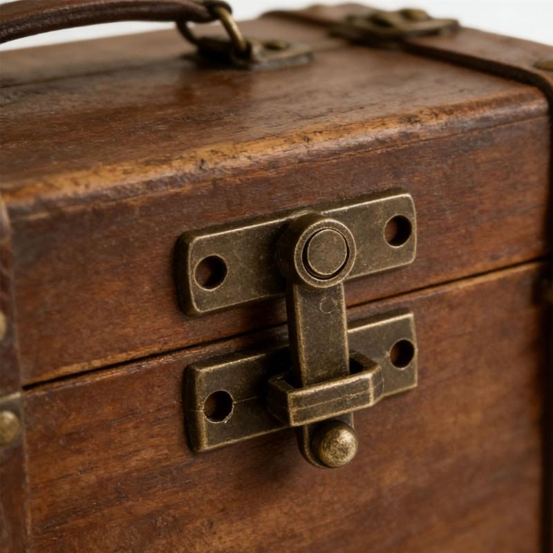 Elegante Serratura a Scatto in Bronzo Antico Maniglia Serratura Scorrevole per Finestre e Porte per Scatole Portagioielli in Legno Fatto a Mano