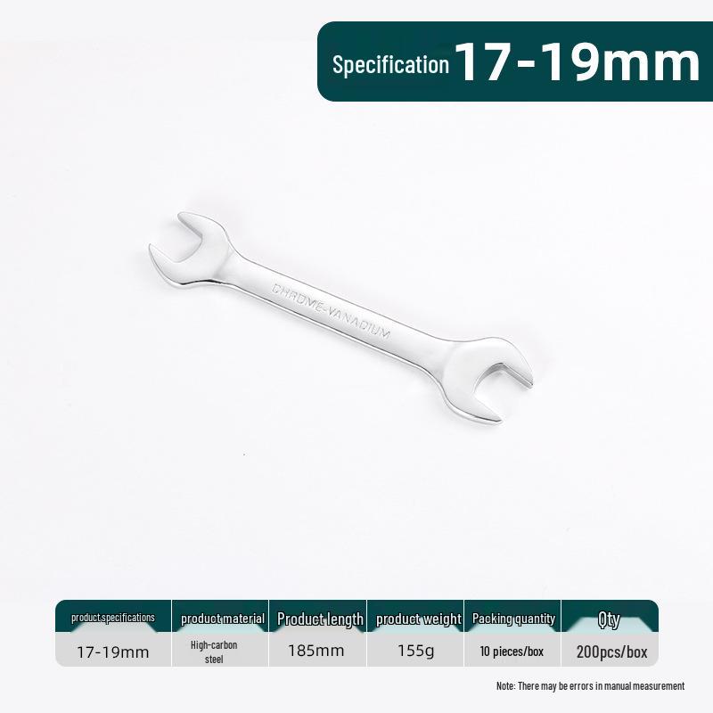 Ruwei Tools Double-Ended Mirror Finish Open-End Wrench, 8-10mm, Multi-Size