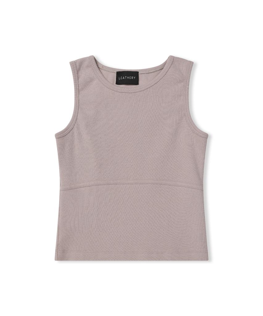 Ledeoli Ribbed Binding Tank Top [Black]