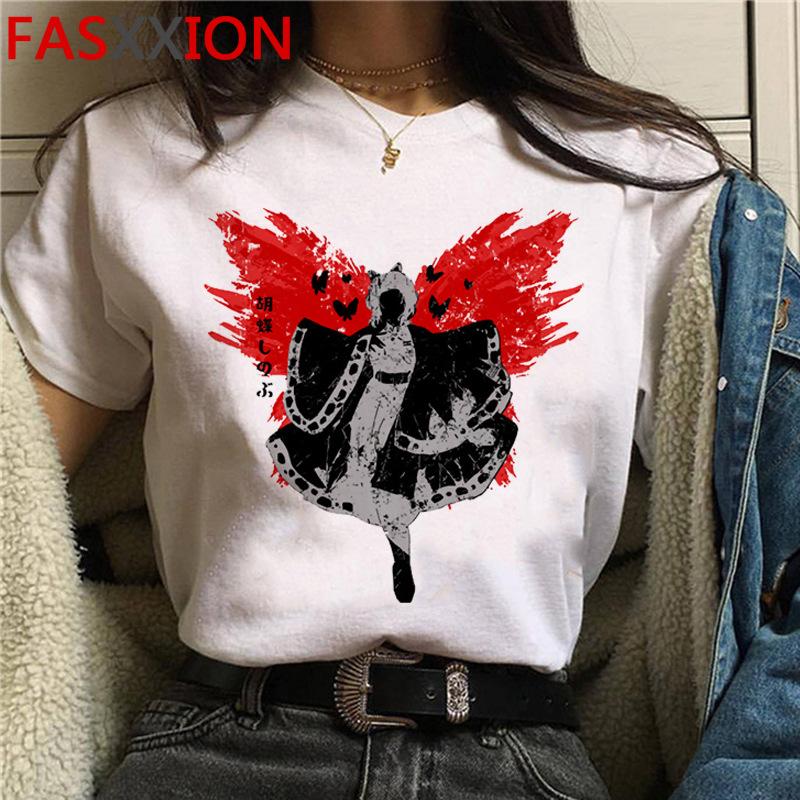 Casual Anime Demon Slayer Graphics Women Tee 90S Summer Short Sleeve O-Neck Female Tops Unisex Streetwear Y2K Clothing