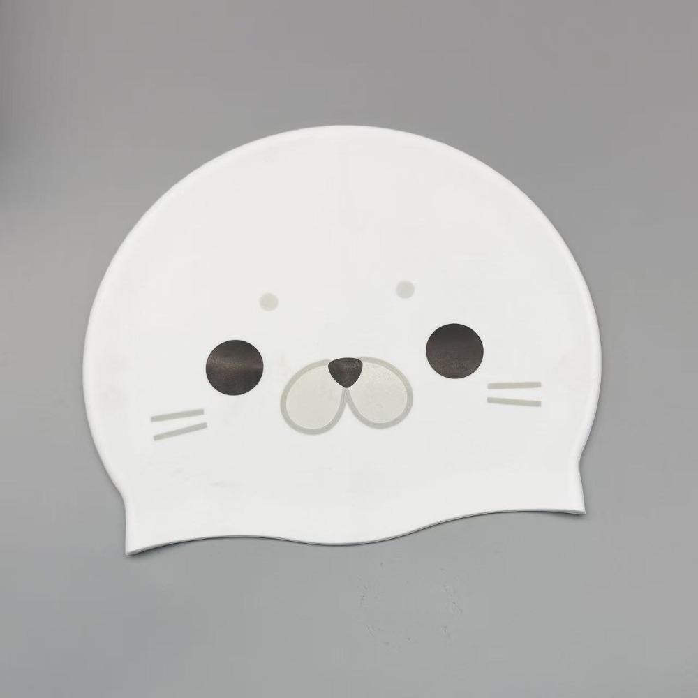 Ear Protection Seal Swim Cap Waterproof Cartoon Swim Cap Women Girls Silicone Swimming Hat Unisex Sides seal