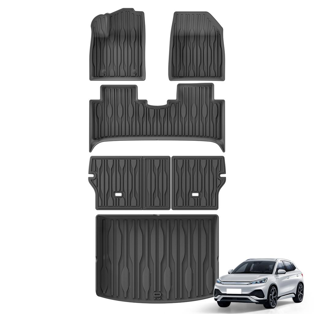 Smabee for BYD Atto 3 Atto3 YUAN PLUS 2022-2024 TPE Car All-weather Floor Mats Cargo Liner Trunk Pad Backrest Liner Accessories