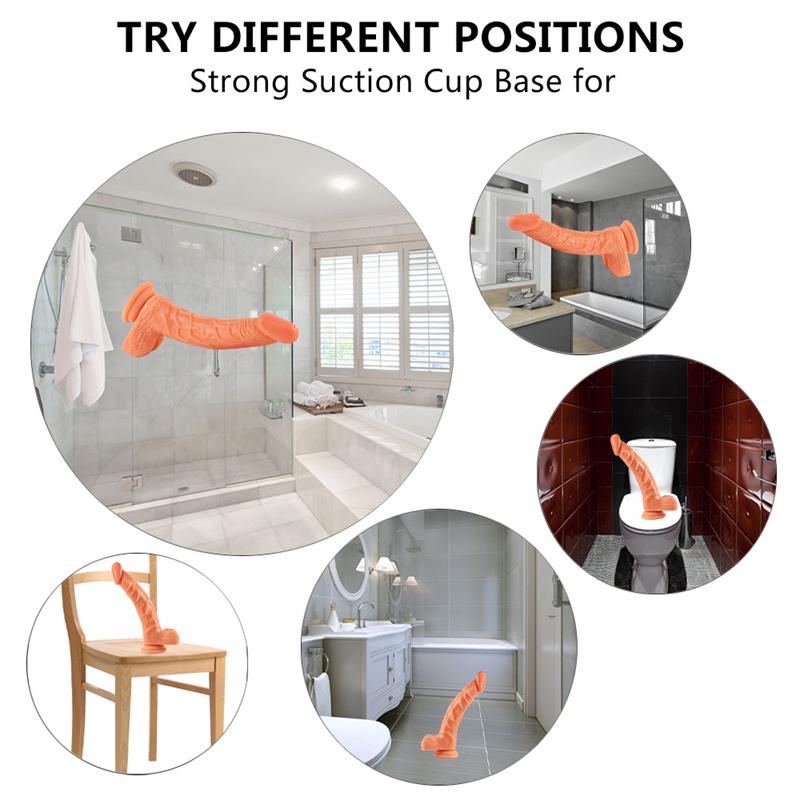 Soft Elbow Double Layer Liquid Silicone Penis Large Simulation Female Masturbation Device Manual Adult Sex Products