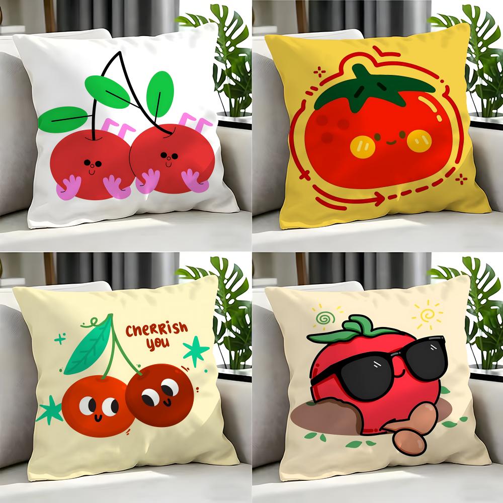 CCute Anthropomorphic Tomato Cherry Cushion Cover Cushion Cover Set Pcs X X X Pillowcase Decorative Sofa Home Decor
