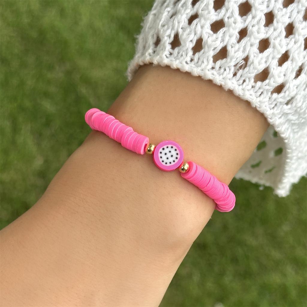 Summer Surfer Heishi Bracelet Set for Women Stackable Gold  Ploymer Bead Stretch  Beach Layering Bracelets Jewelry