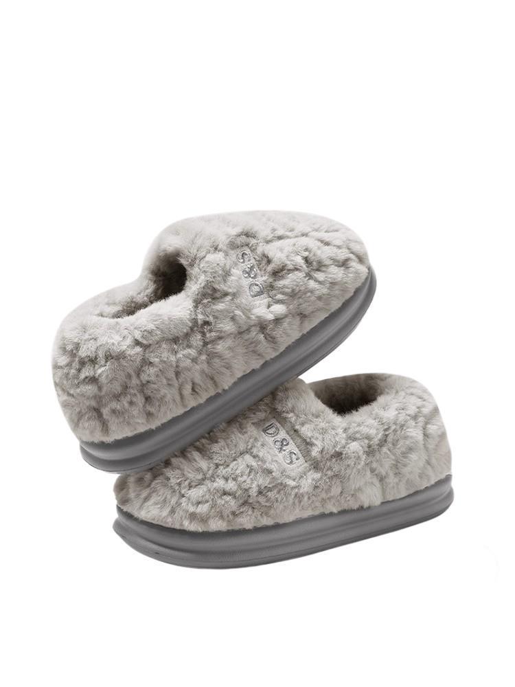 Pantofole Invernali da Uomo 2025 in Peluche di Cotone per Interni/Esterni - Suola Spessa e Tallone Coperto.