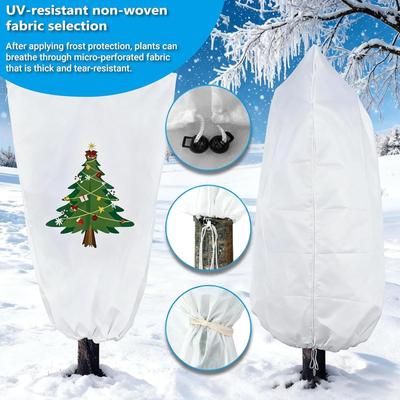 Plant Cover Plant Winter Warm Cover Non-woven Freeze Protection Cold Weather Frost Tree Shrub Blankets with Drawstring