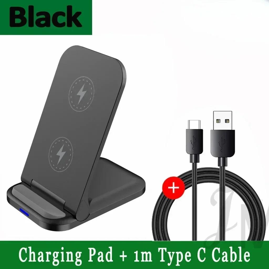

10W Super Fast Wireless Charger Phone Holder Foldable Dock Stand Station For iPhone 14 13 12 11 Pro Max Samsung Xiaomi Adapter чорний