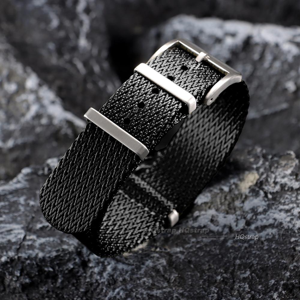 

Universal Ribbed Nylon Watch Strap for Military Watchband Fabric Wristband for Seiko 18mm 20mm 22mm Men Women Sport Bracelet 18mm чёрный