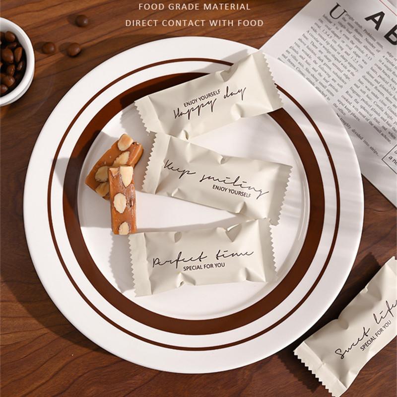 100Pcs Disposable Thickened Aluminum Film Toffee Packaging Baked DIY Handmade Coffee Candy Nougat Machine Sealing Bags