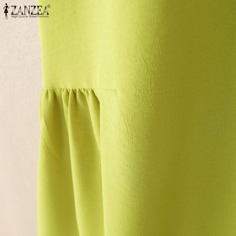 ZANZEA Women Casual Round Neck Summer Sleeveless Dress