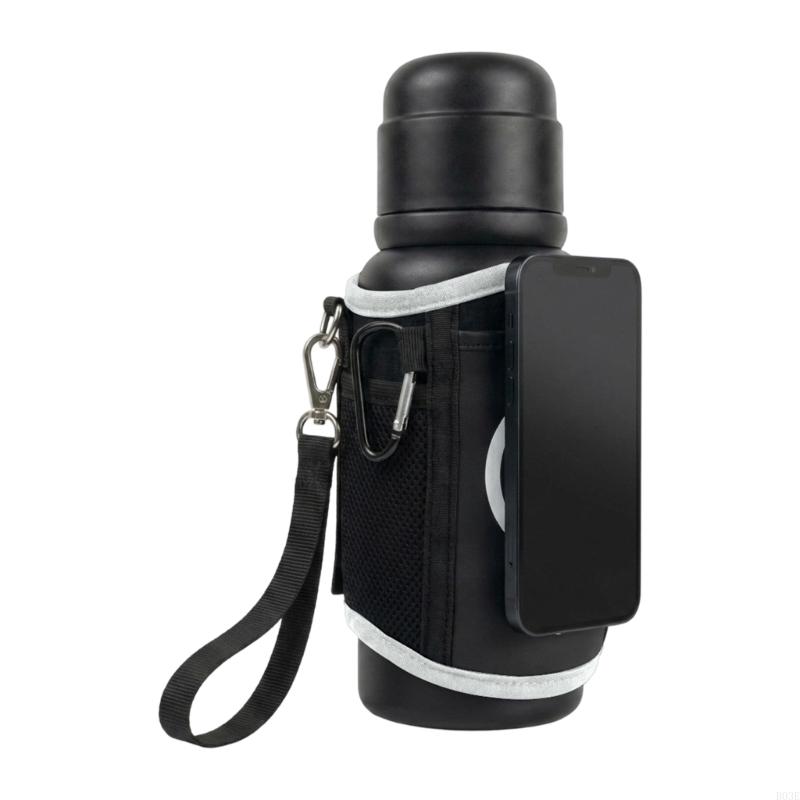 Durable Fabric Water Bottle Cover For Exercise Highlighting Storage Space And Headphone Area Flexible Textile Single Size B03E