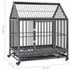 VidaXL Cage pour chien avec roues et toit Acier 92x62x106 cm