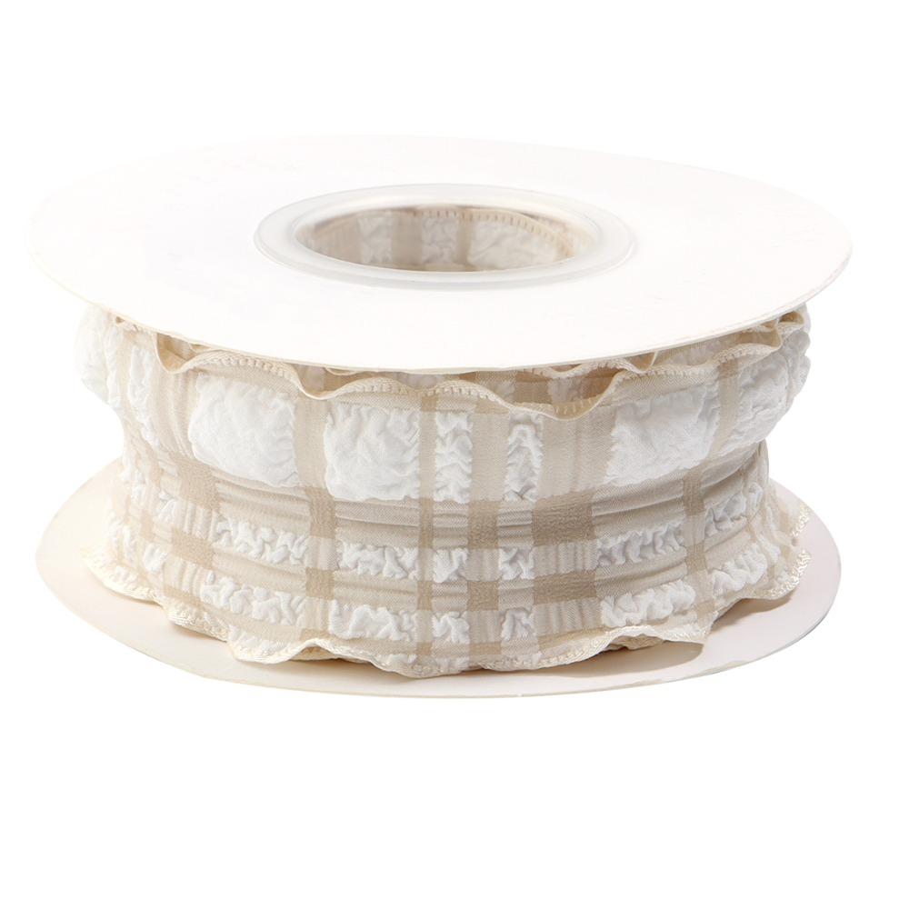Kreativ 10 Yards Rutigt Band 4CM Bredd Presentinslagning Buketter Koreanska Band Lätt att Klippa Återanvändbar DIY Dekor Dekoration Bröllop