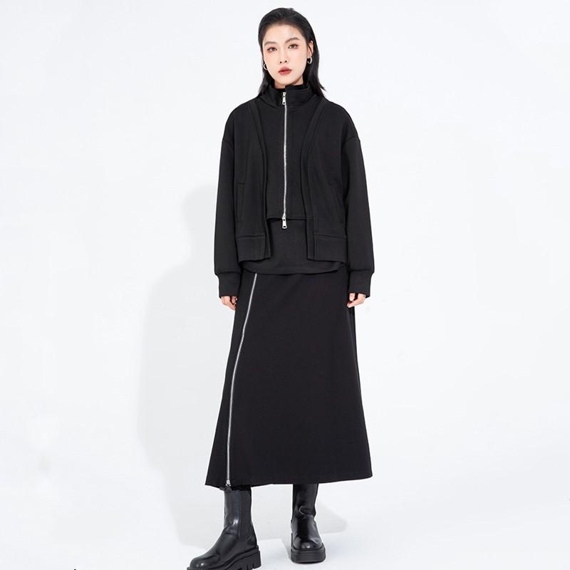 long sleeve Plus size Black Cotton jaket causal loose spring autumn winter women Jacket Coat