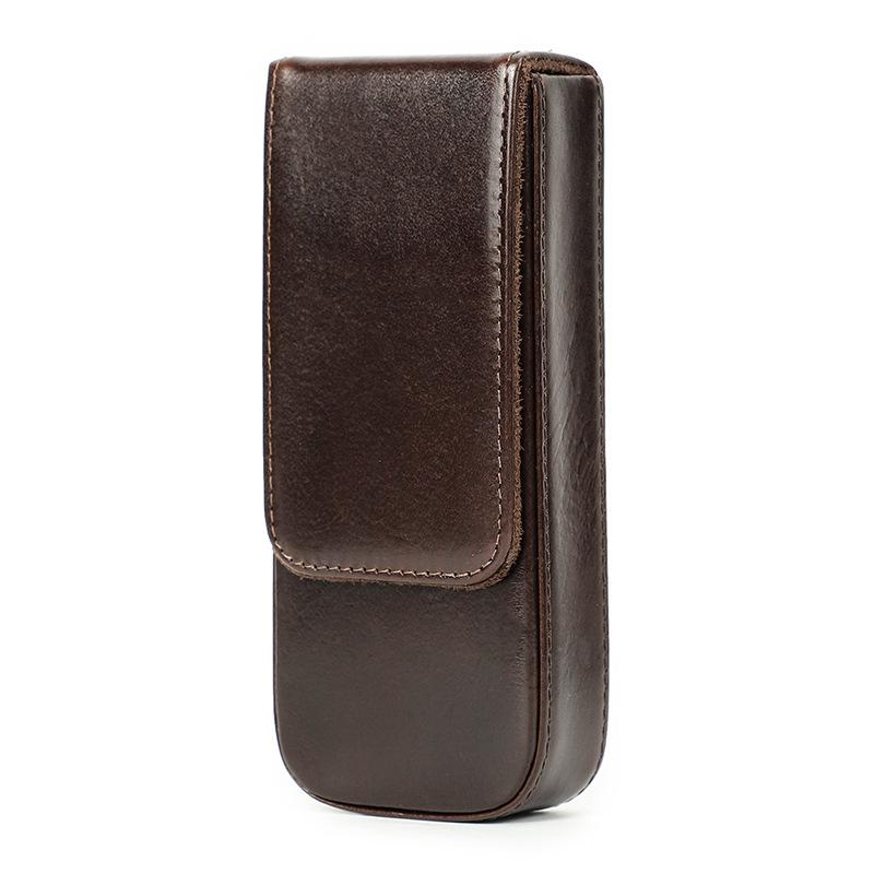 Leather Pencil Case Three Packs Handmade Magnetic Drawer Type Office Desktop Pen Storage Case