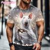 Love Dog Pattern T-Shirt For Men Fun Cat Cow 3D Printed Tees Summer Casual Loose Short Sleeve